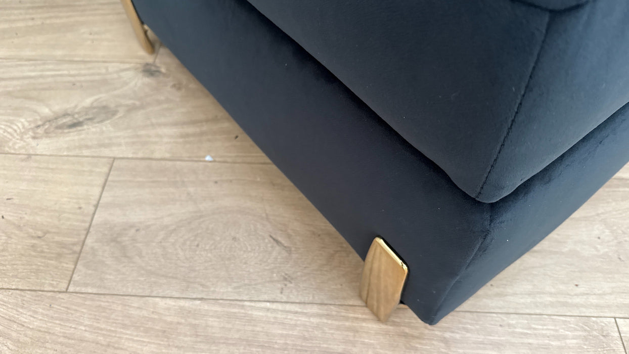 Sofology The Oscar Fabric Storage Footstool in Super Matt Velvet Black