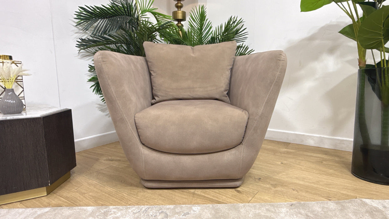Sofology Serene Fabric Swivel Chair	in Lifestyle Mottled Latte