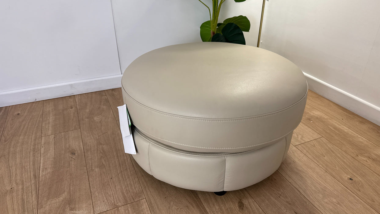 Sofology Nobu Leather Designer Footstool in Trusty Sheen Bone China