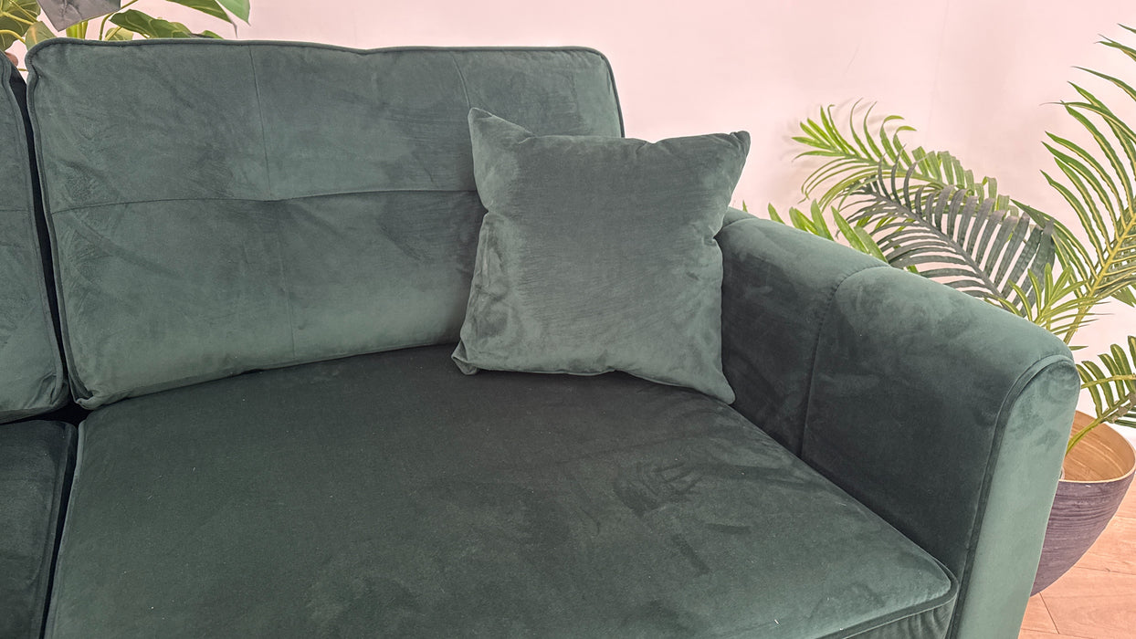 Sofology Islington Fabric 3 Seater Hypnos Deluxe Sofa Bed in Sleek Green