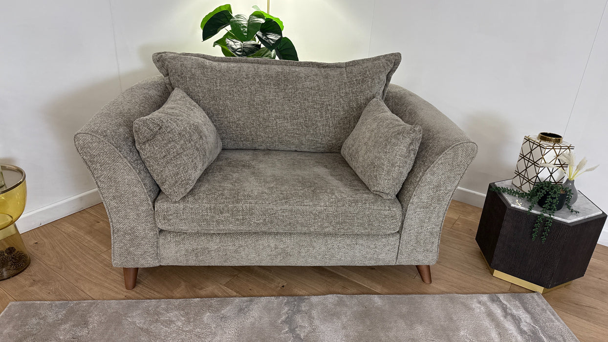 Sofology Scintillate Fabric Loveseat in Basketweave Chenille Stone