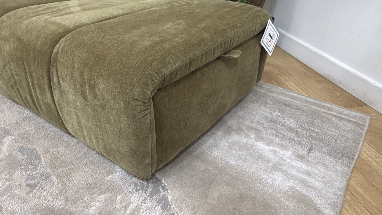 Sofology Waldorf Fabric Storage Footstool in Soft Chenille Olive