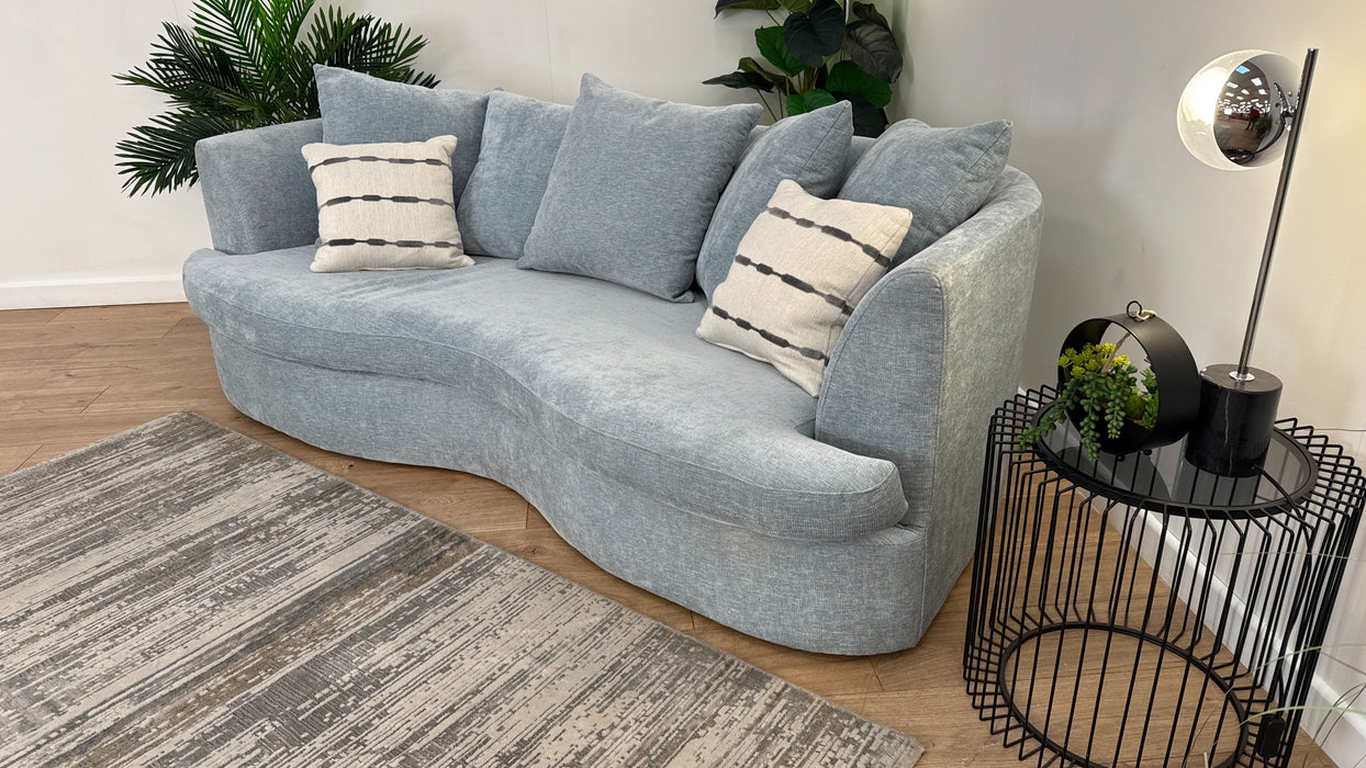 Sofology Chloe 4 Seater Fabric Sofa in Chenille Sky
