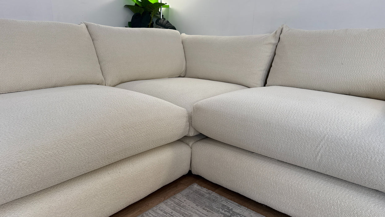 Sofology Marble Arch Fabric 3 Corner 1 in Camden Plain Ecru Mix