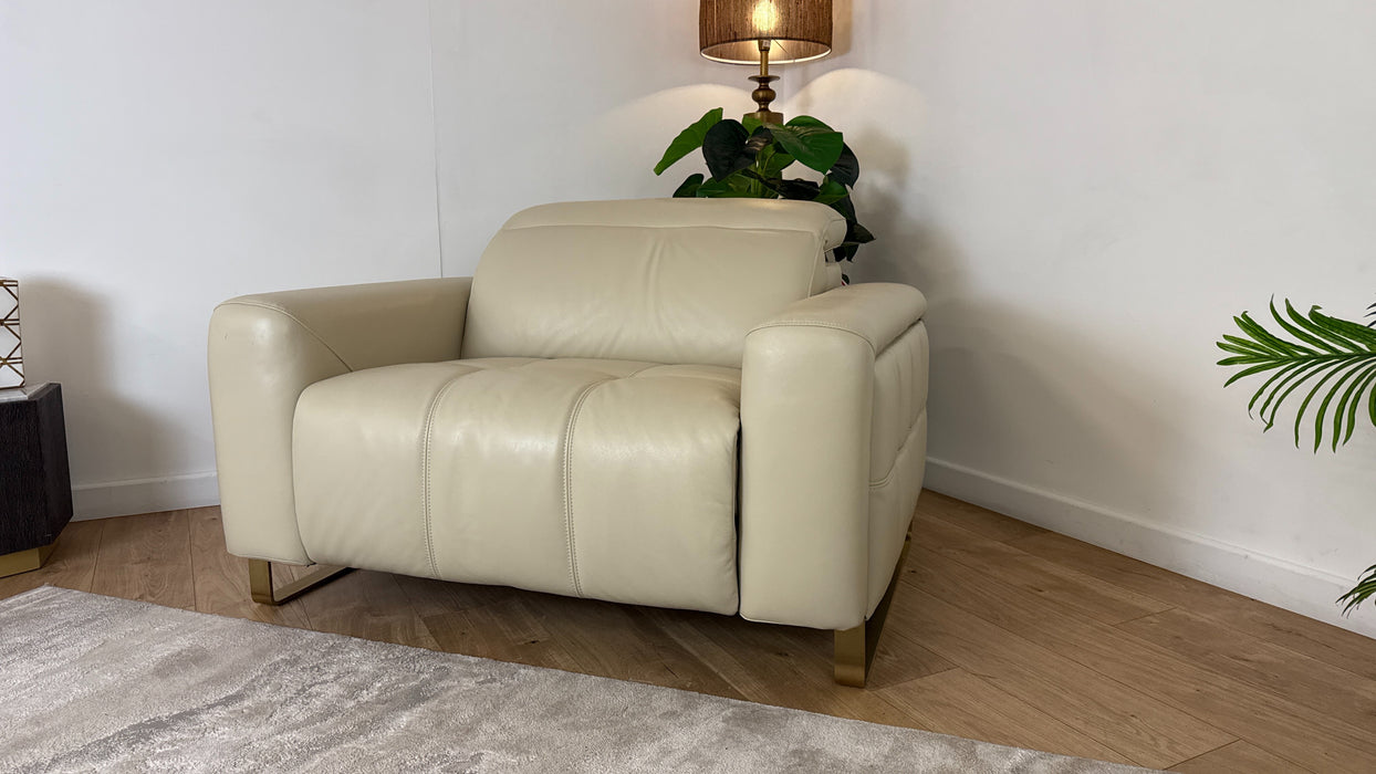 Sofology Marvella Leather Loveseat in Trusty Sheen Bone China