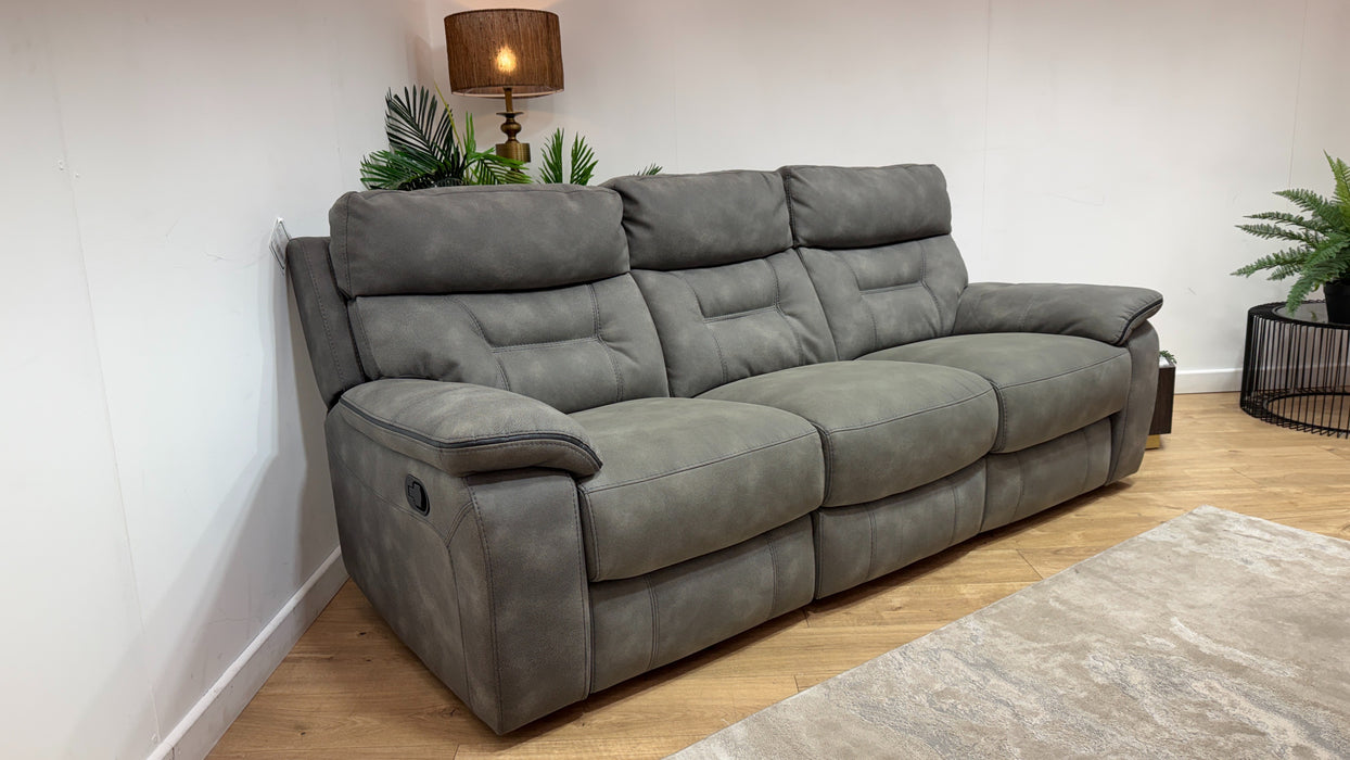 DFS Forster Express Fabric 3 Seater Recliner in Silver