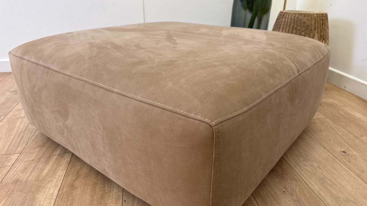 Sofology Tessuto Fabric Designer Footstool Lifestyle Nubuck-Feel Stone