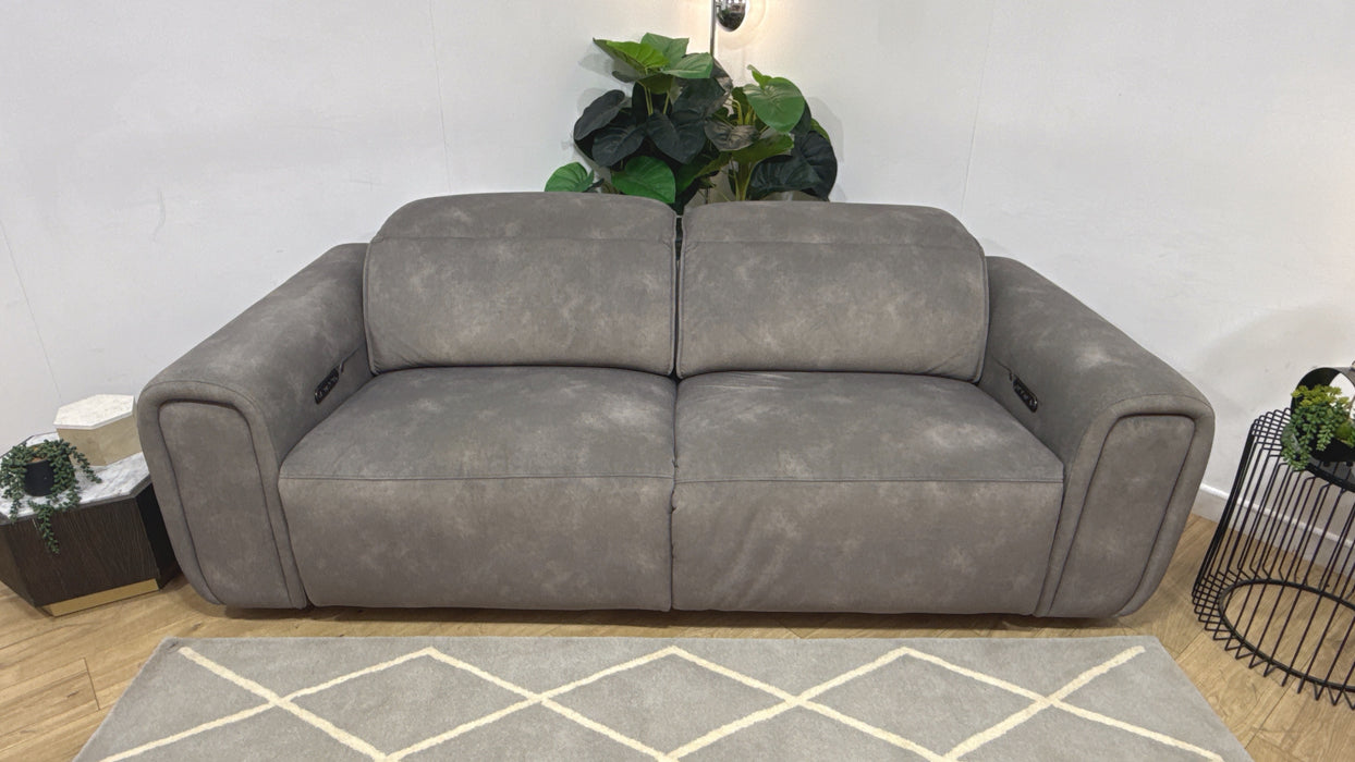 Sofology Premiere Fabric 2.5 Seater Power Recliner/Headrest Heated Seats in Lifestyle Flecked Mocha