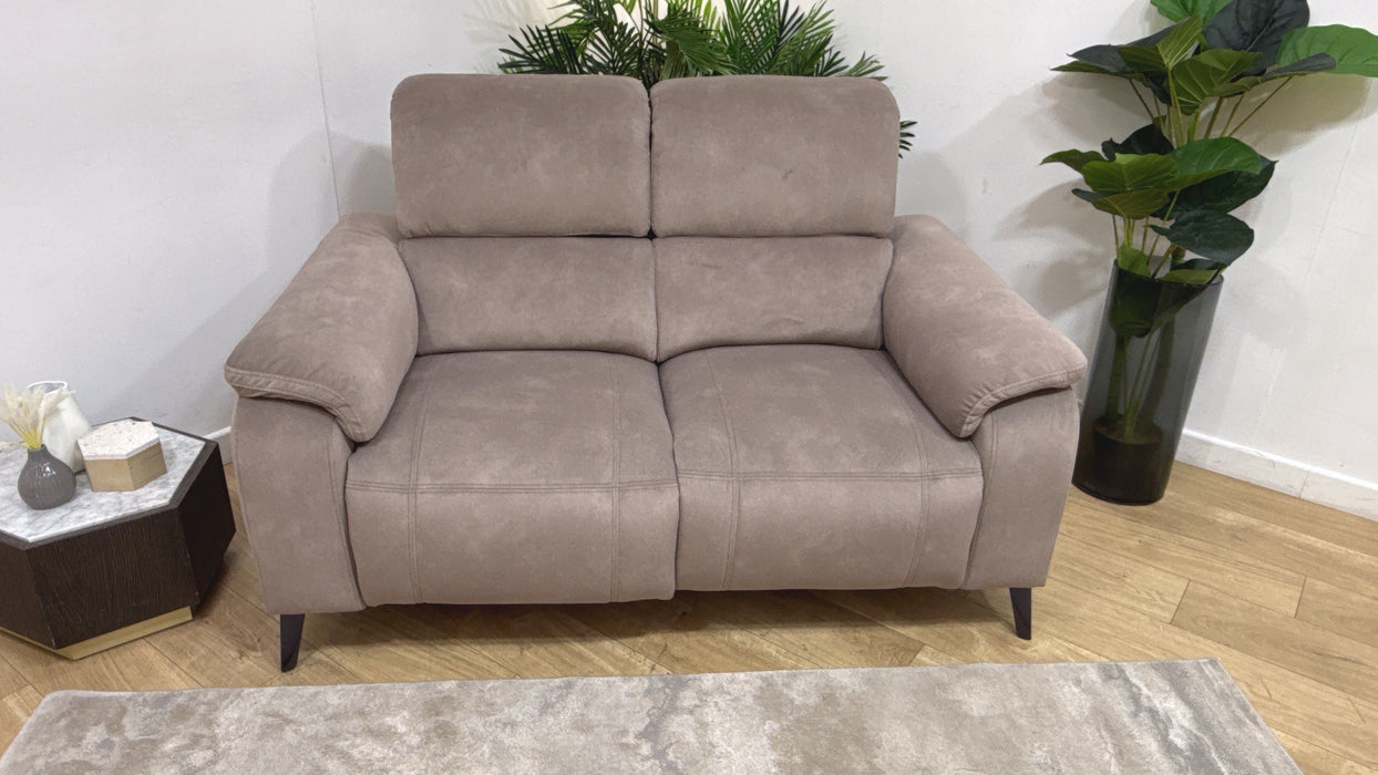 Sofology Bailey Fabric 2 Seater Power Recliner in Lifestyle Flecked Nutmeg