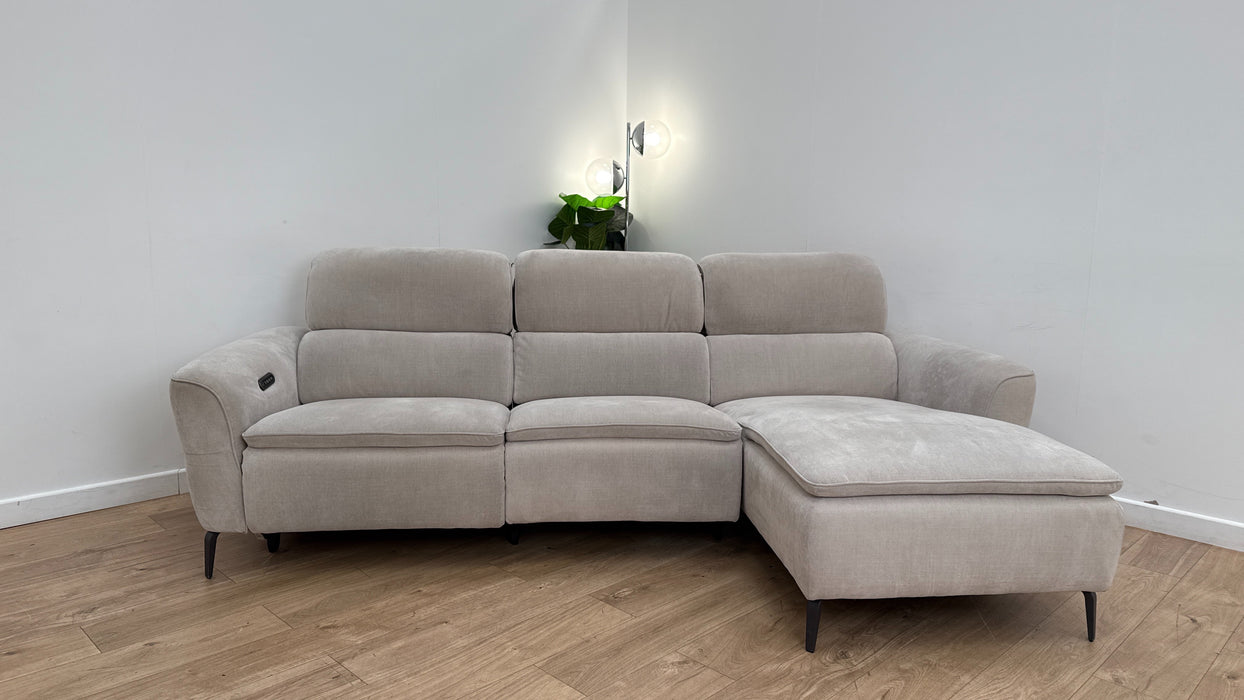 Sofology The Viento 3 Seater Fabric Recliner Chaise in Chenille Cotton