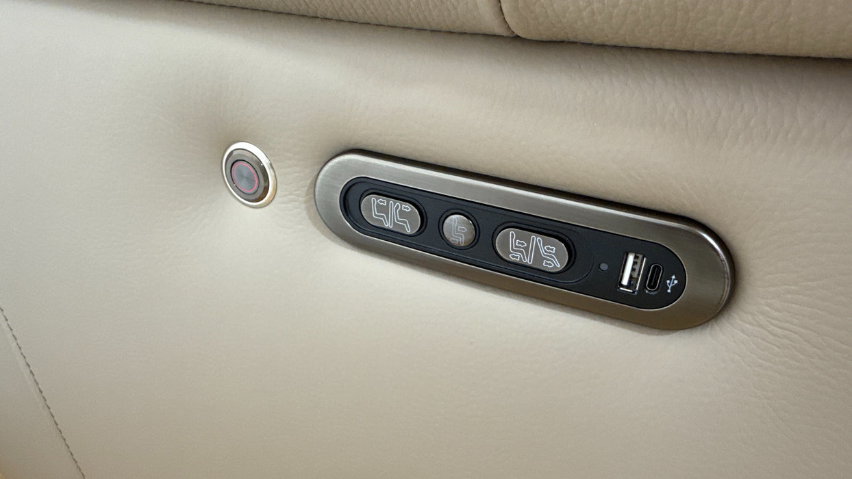 Sofology Bradie Leather 2 Seater Power Recliner/Headrest Heated Seats in Trusty Embossed Stone
