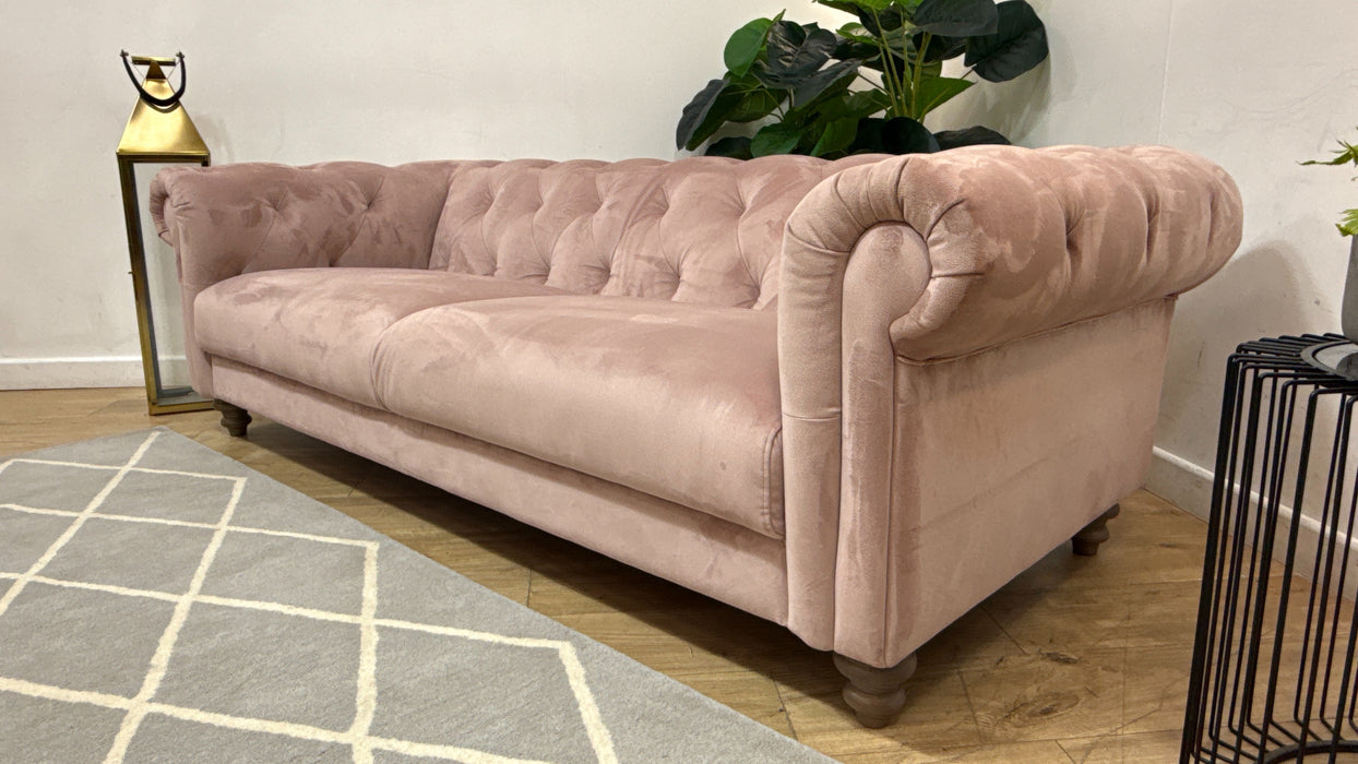 Sofology Kensington Fabric 4 Seater in Matt Velvet Blush