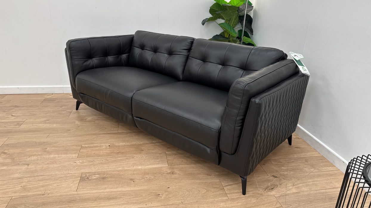 Sofology Muse Leather 2.5 Seater in Jet Black
