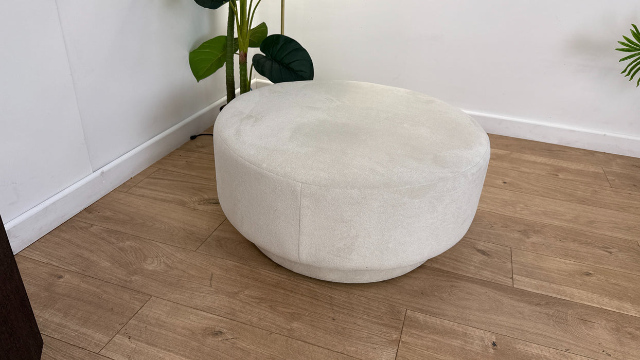 Sofology Luella Fabric Small Designer Footstool Luella Soft Sherpa Natural
