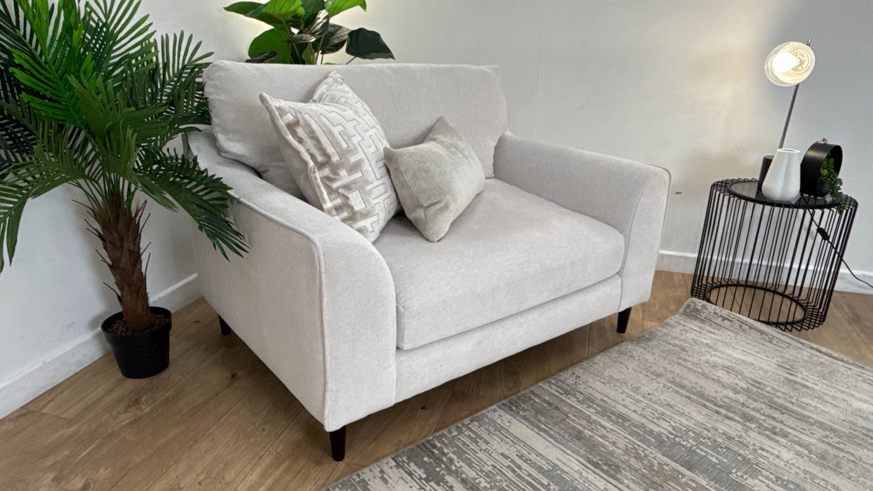 Sofology Mayfair Fabric Loveseat in Linen Look Chenille Mist/Pearl Mix