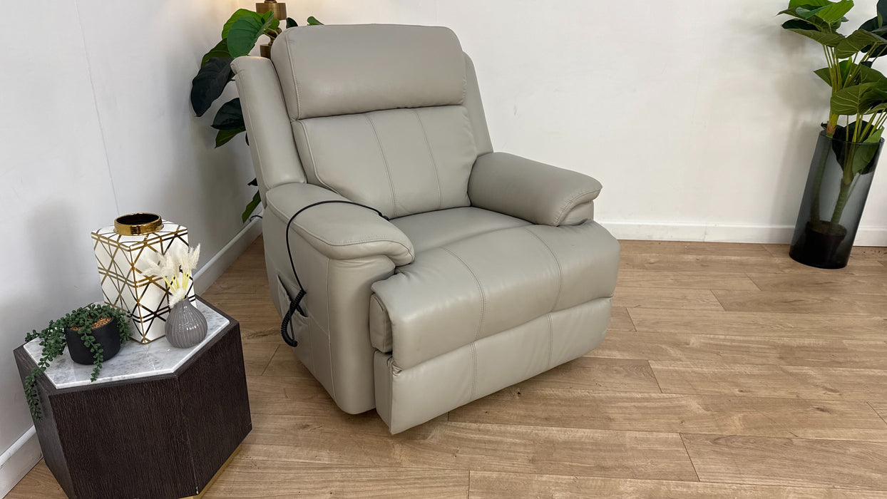 Sofology Gracie Leather Chair Rise & Tilt in Trusty Sheen Lead Grey