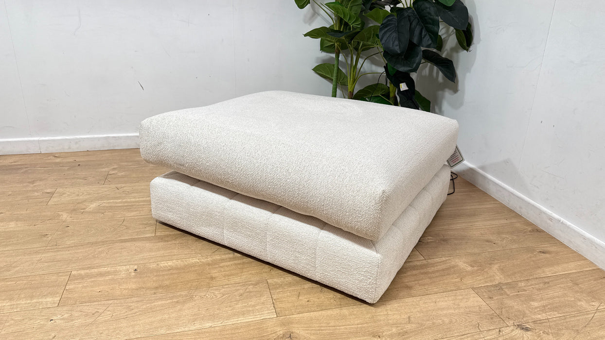 Sofology Westwood Fabric Footstool in Soft Boucle Ecru