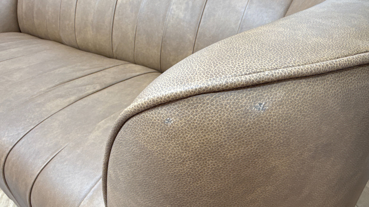 Sofology Fitzrovia Leather 4 Seater in Relaxed Natural Grain Tan Mix With Trim