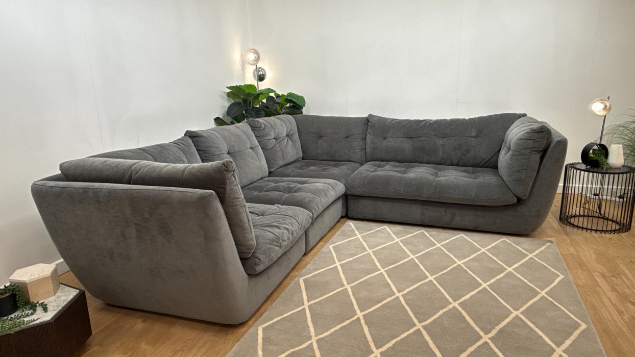 Sofology Cocoon Fabric 3 Corner 2 in Relaxed Chenille Charcoal