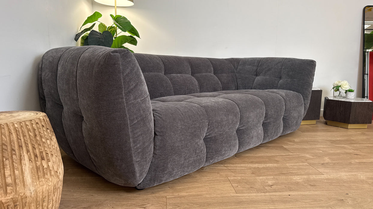 Sofology Lunar 3 Seater Fabric Sofa in Chenille Charcoal
