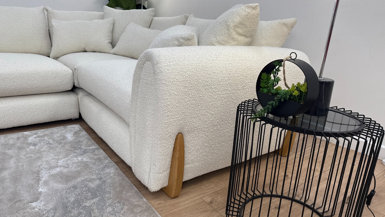 Sofology Marble Arch 3 Corner 1 Fabric Sofa in Cologne Wood Trim