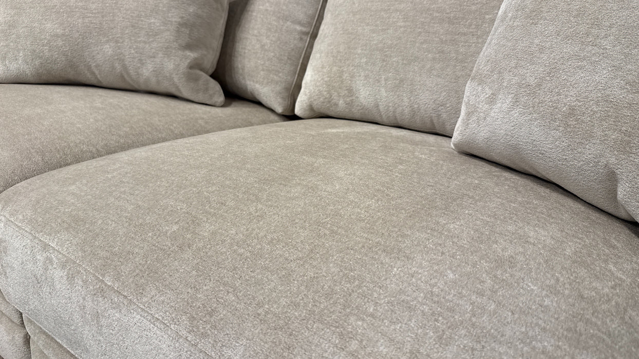 Sofology Obsidian Fabric 3 Seater in Luxury Sherpa Mink