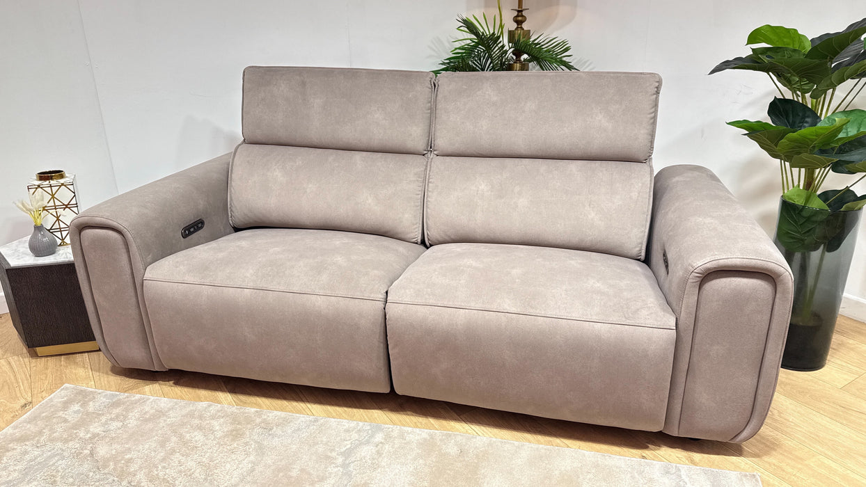 Sofology Premiere Fabric 2.5 Seater Power Recliner/Headrest in Lifestyle Flecked Nutmeg