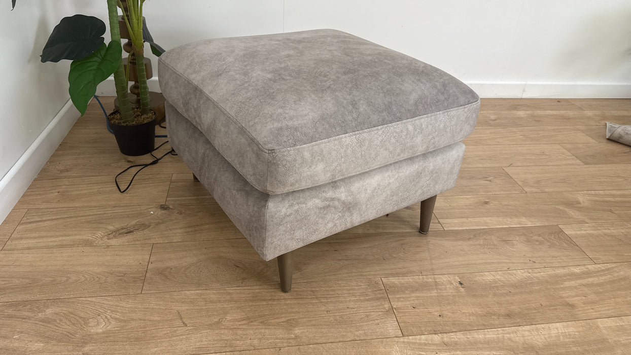 Sofology The Hackney Fabric Memory Foam Footstool in Lifestyle Dapple Fabric Stone
