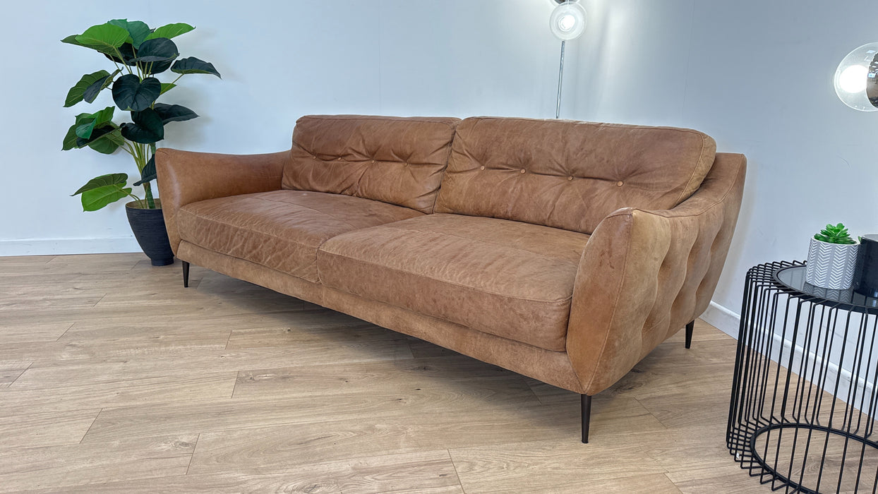 Cordelia 4 Seat - Leather Sofa - Texas Tan