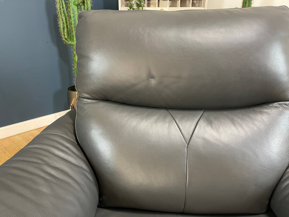 Albion Leather Chair Charcoal -  Manual Recliner (WA2)