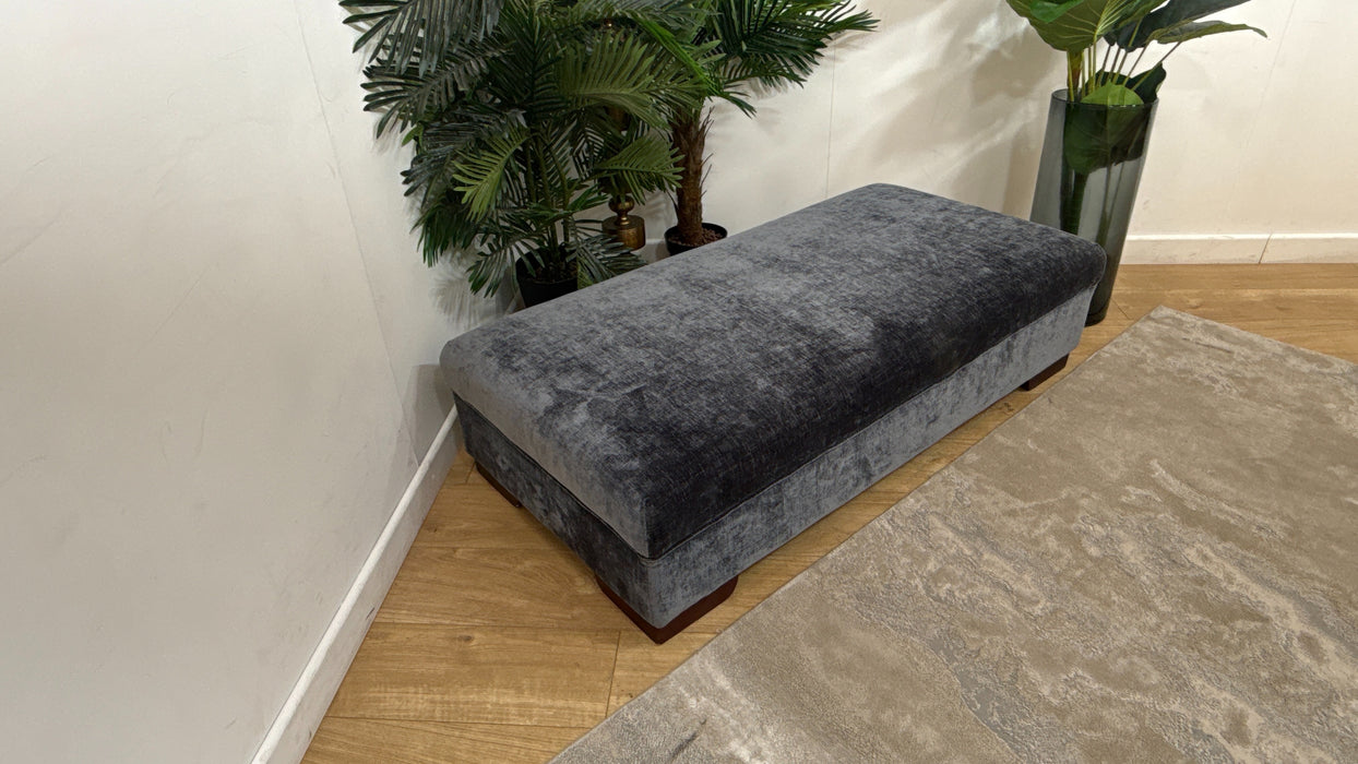 Sofology Valentina Fabric Bench Designer Footstool in Luxury Chenille Charcoal
