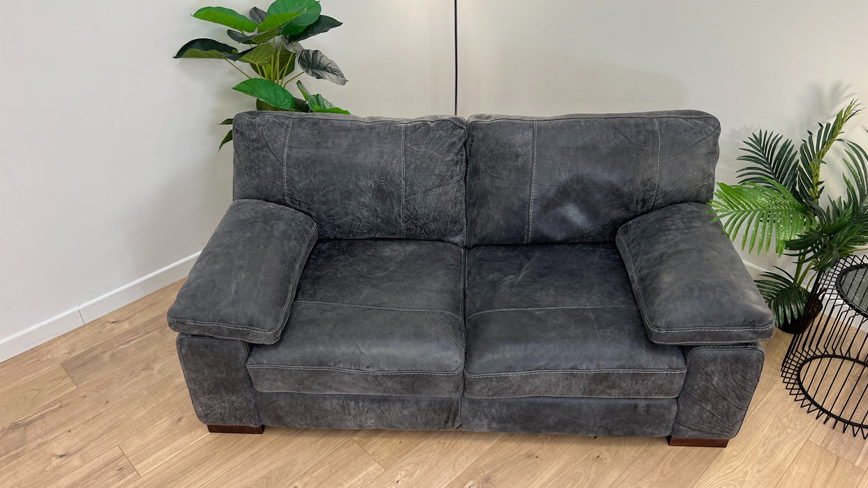 Linara 3 Seater - Leather Sofa - Utah Grey