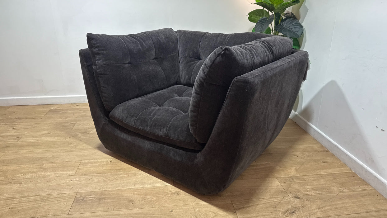 Sofology The Cocoon Fabric Loveseat in Relaxed Chenille Raisin