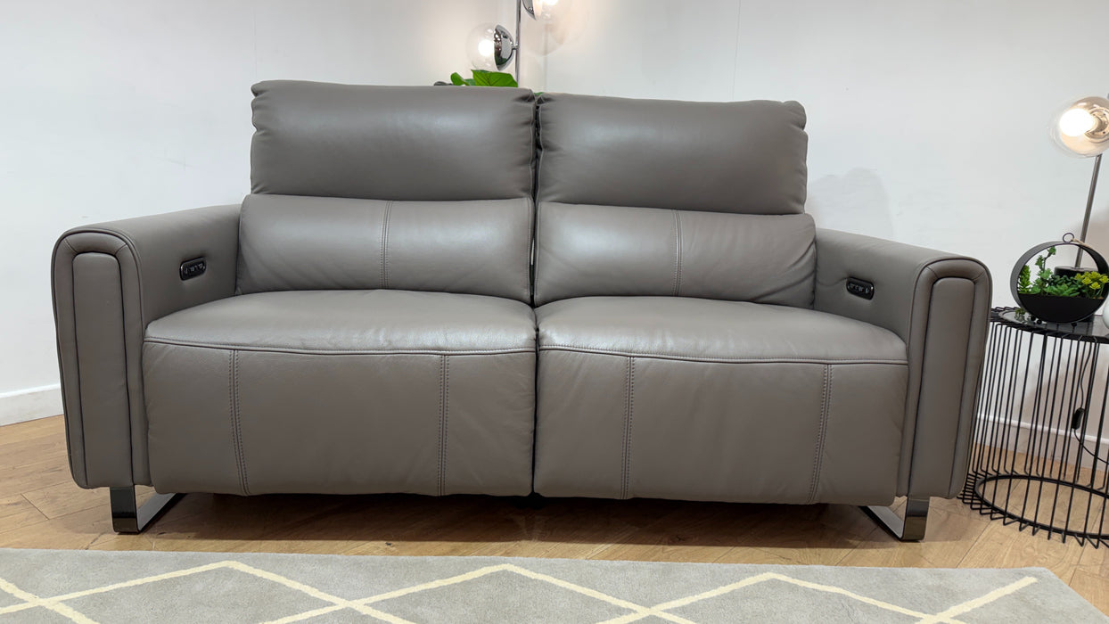 Sofology Ravello Leather 2.5 Seater Power Recliner/Headrest in Trusty Embossed Elephant