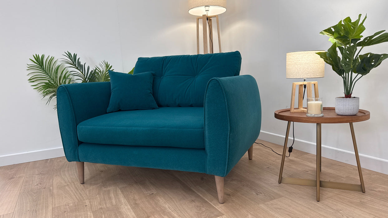 Finchley - Fabric Loveseat - Nordic Teal All Over