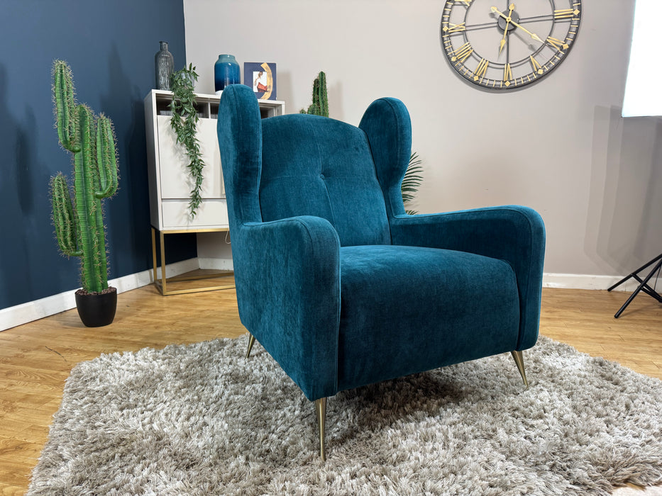 Midland Hill Fabric Wingback Chair - Chamonix Teal (WA2)