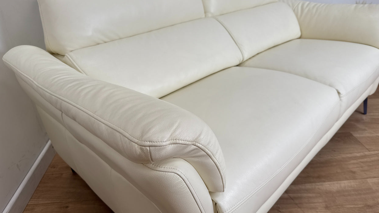Sofology The Missouri 2.5 Seater Leather Sofa in White