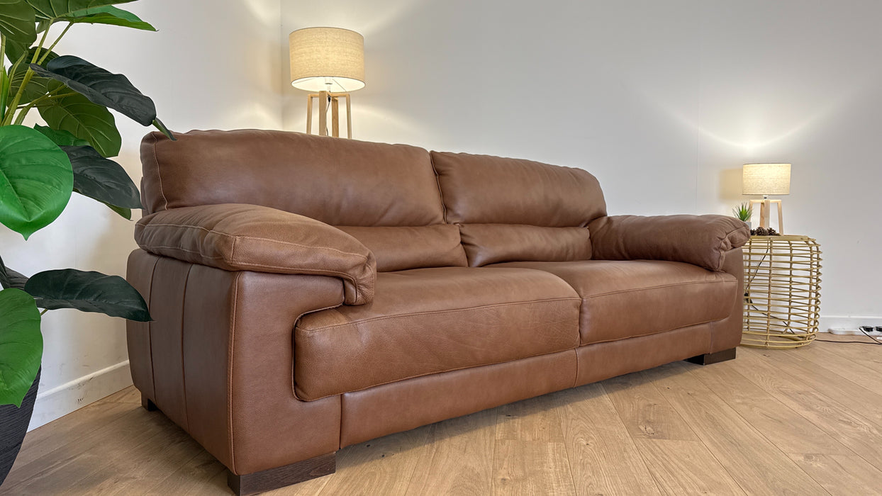 Santino 3 Seater - Leather Sofa - Apollo Espresso