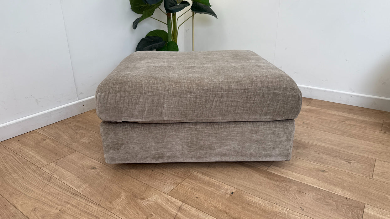 DFS The Lambourn Fabric Footstool in Luxe Chenille Taupe