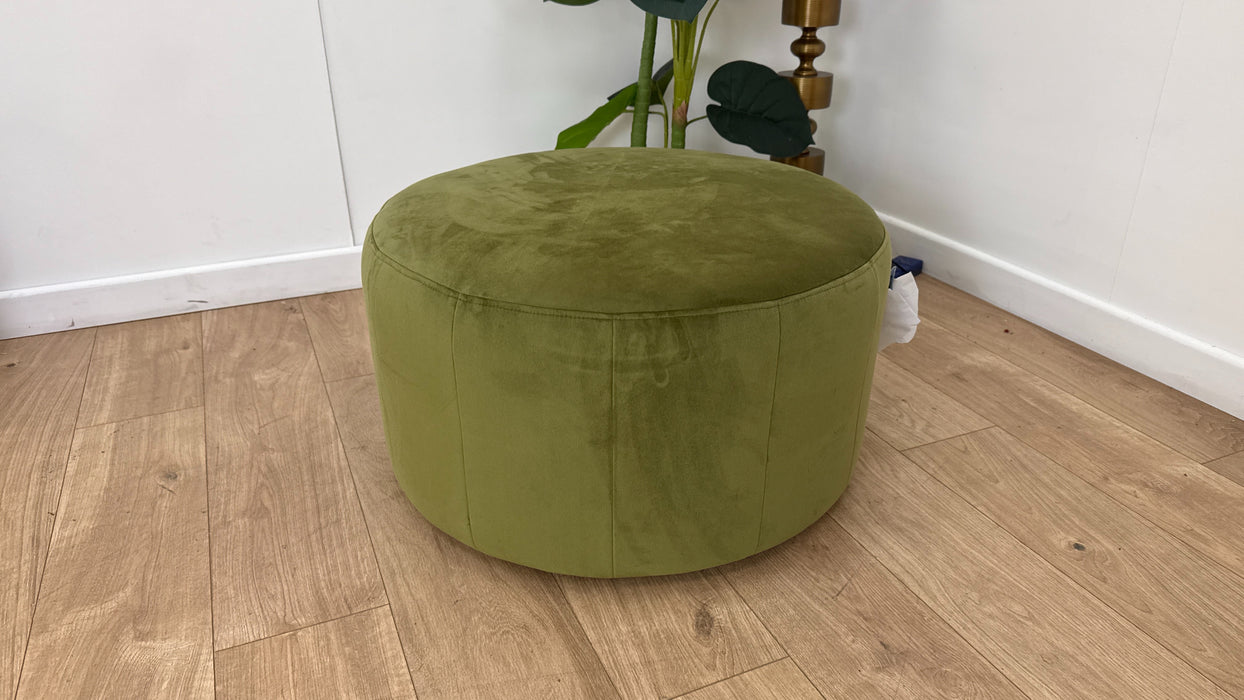 Sofology The Fitzrovia Fabric Designer Footstool in Matt Velvet Olive Without Trim