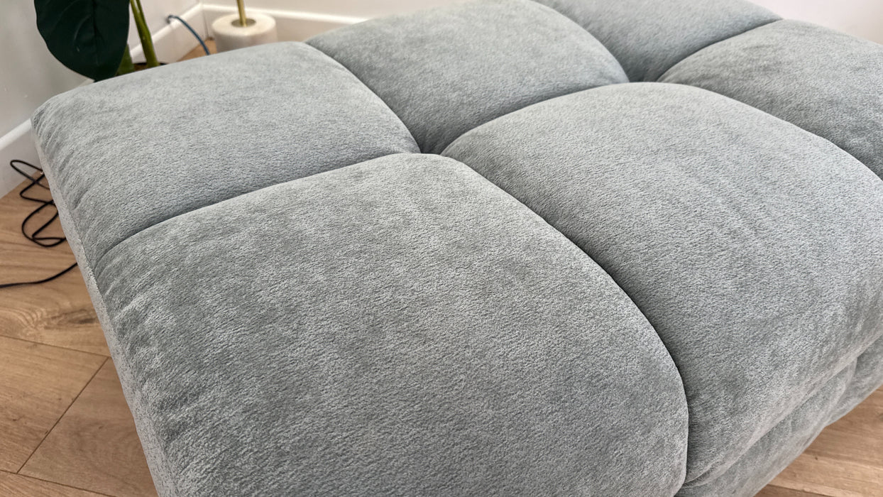 Sofology The Lunar Footstool in Textured Chenille Seafoam