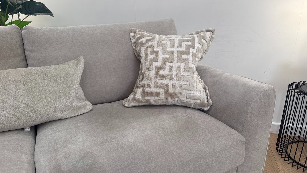 Sofology Mayfair Fabric 3 Seater in Soft Chenille Linen/Pearl Mix