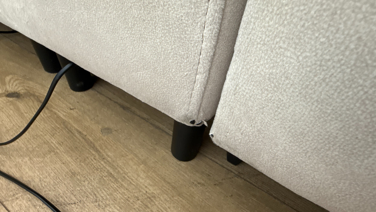Sofology Marvella Fabric 1.5 Console Corner 3 Power Recliner/Headrest Heated Seat in Lifestyle Flecked Ivory