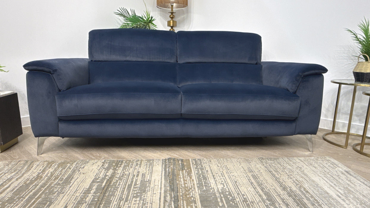 Sofology Illinois Fabric 3 Seater in Lifestyle Mottled Navy Blue