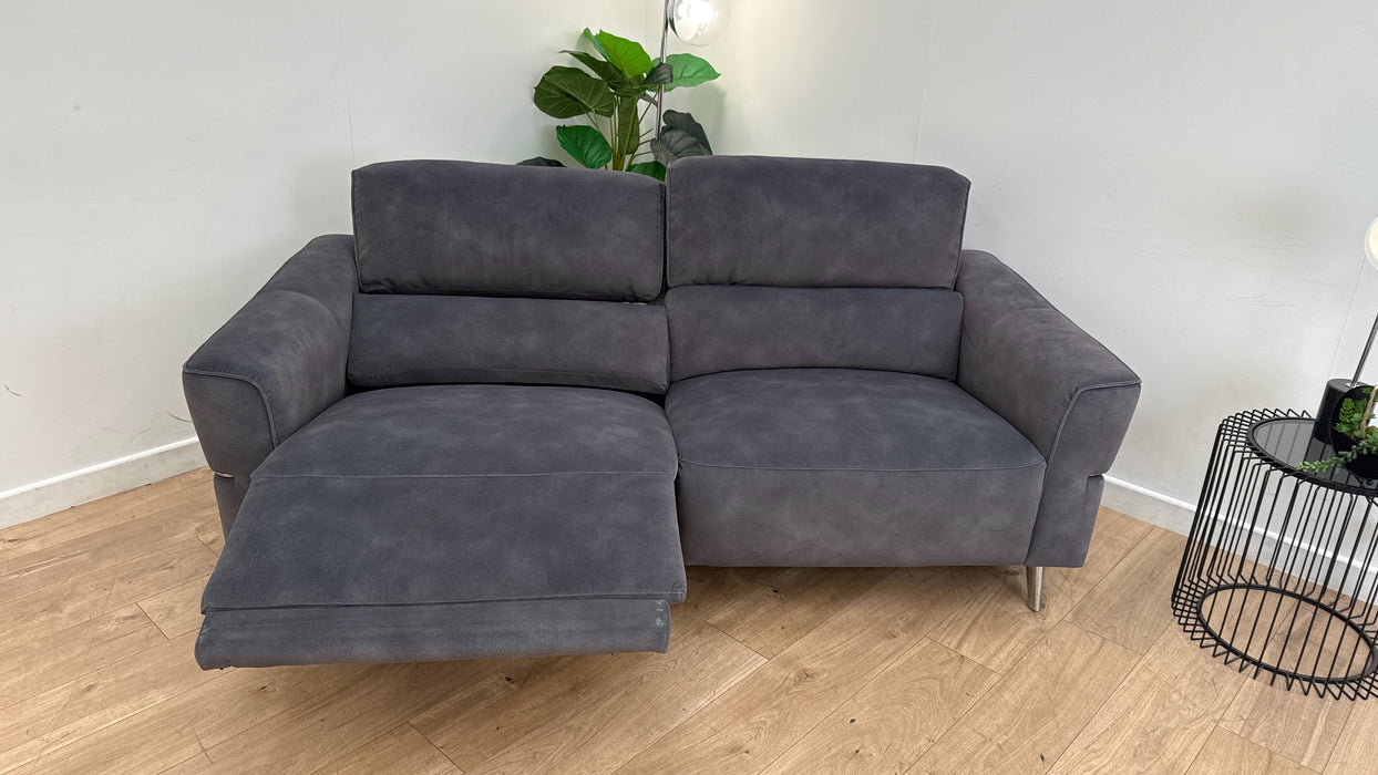 Sofology Dakota Fabric 3 Seater Power Recliner/Headrest in Lifestyle Mottled Charcoal