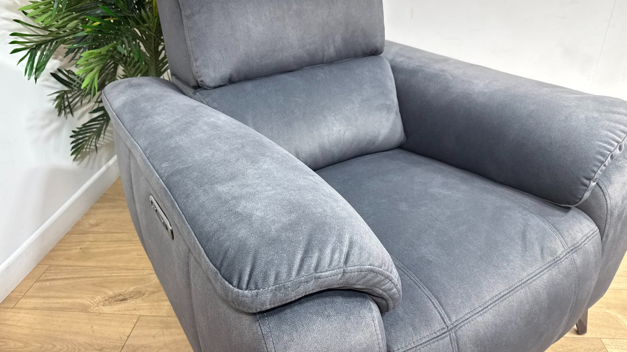Sofology Bailey Fabric Chair Power Recliner in Lifestyle Flecked Charcoal