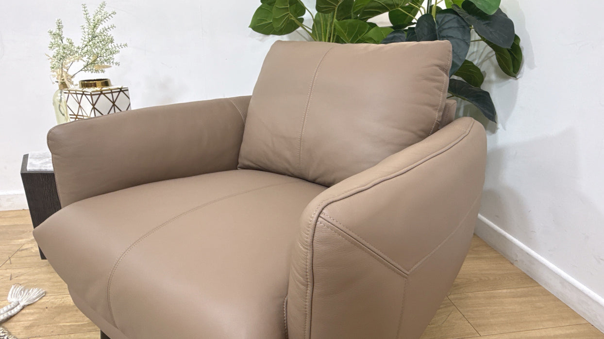 Sofology Adler Leather Chair in Trusty Matt Mushroom