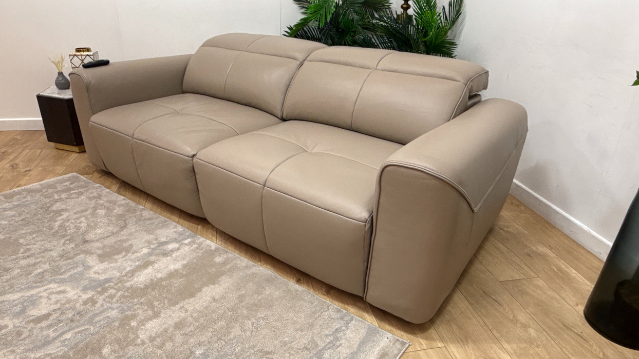 Sofology The Riviera Leather 3 Seater in Trusty Embossed Stone
