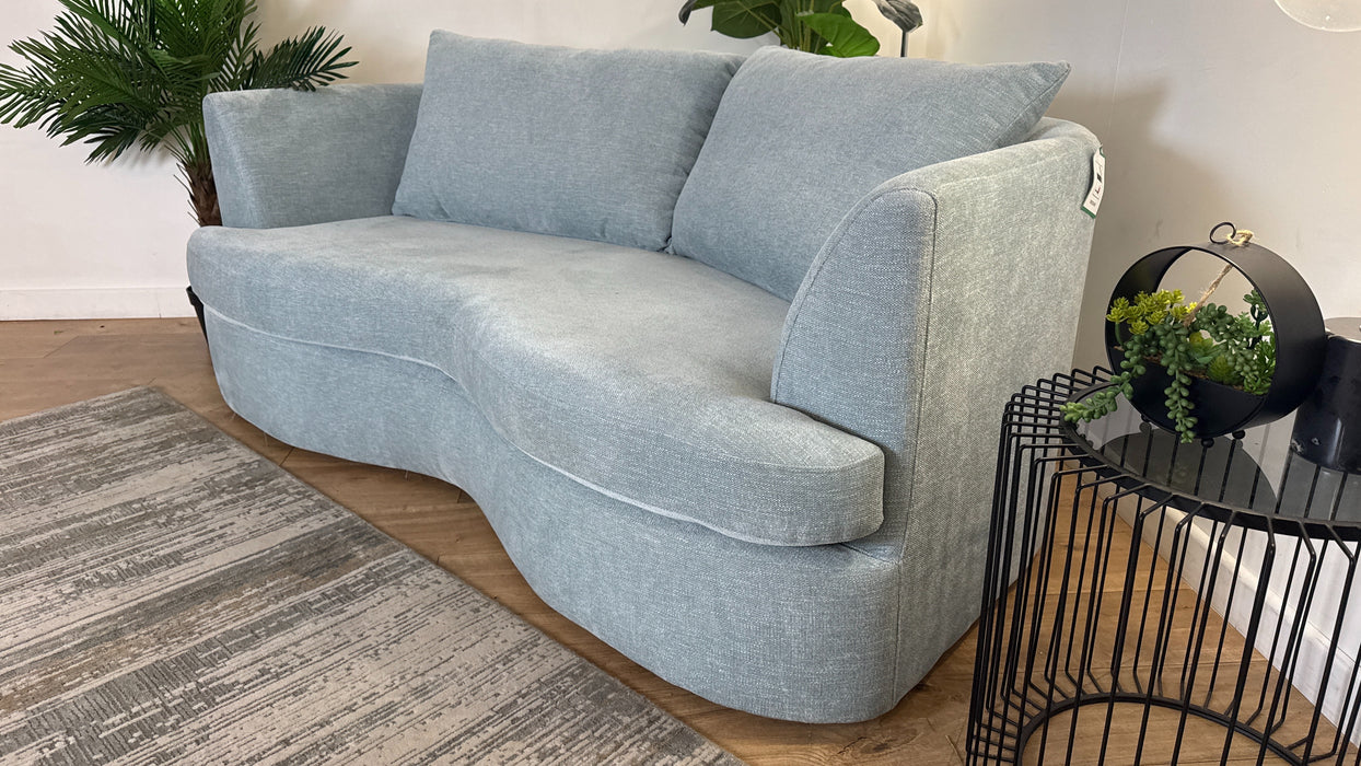 Sofology The Chloe 3 Seater Fabric Sofa in Linen Look Chenille Sky Mix