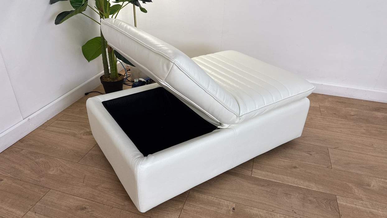 Sofology Laurence Leather Dual Storage Footstool in Relaxed Embossed Cognac